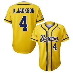 Mens Kids Youths KJ Kyle Jackson Savannah Bananas Jersey Yellow Stitched